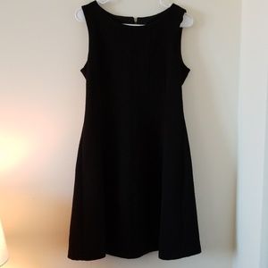 Fit & flare a-line ribbed sweater gold zip dress